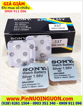Sony SR416SW _Pin 337; Pin đồng hồ 1.55v Silver Oxide Sony SR416SW _Pin 337 (Xuất xứ Nhật)